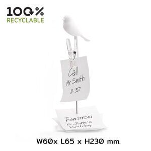 White Sparrow Bird Clip Note Holder for Office New in box